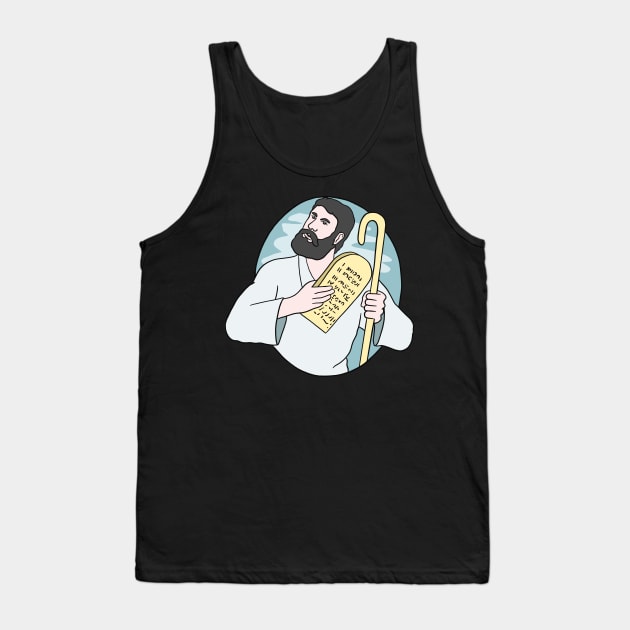 Moses with the 10 Amendments - Judaism Tank Top by isstgeschichte